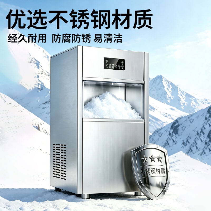 New Commercial Ice-Making Machine with Large Capacity, Snowflake Ice and Crushed Ice All-In-One Machine, Fully Automatic Intelligent Fast Ice-Making Equipment