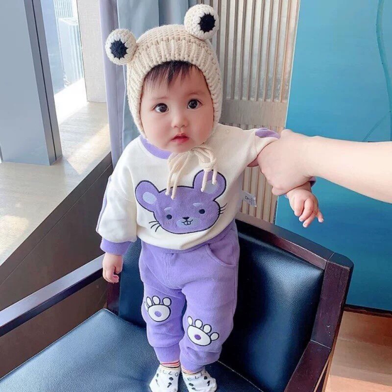 Embroidery plus jacket suit 1-5 year old baby can wear