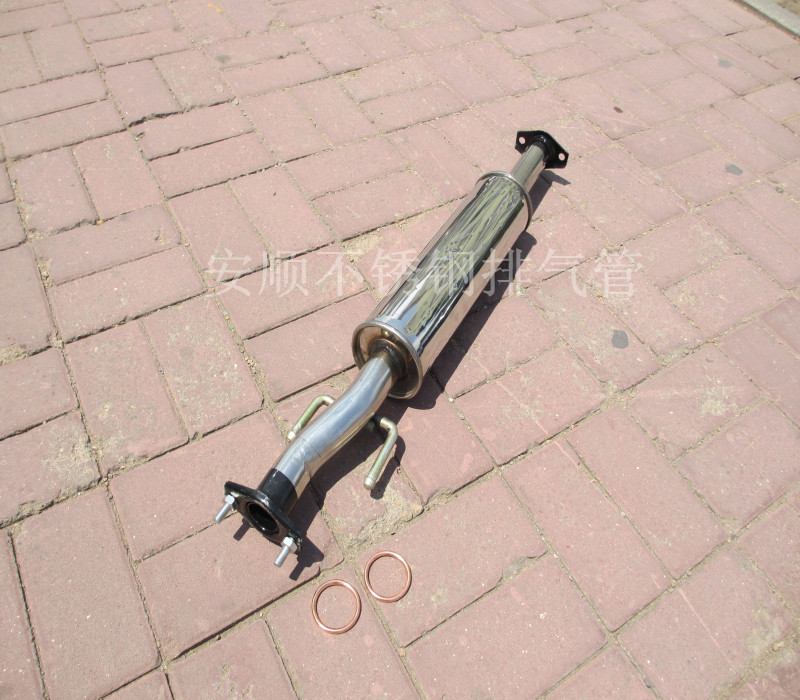Double layer thickened Chery QQ stainless steel exhaust pipe midsection stainless steel silencer QQ stainless steel silencer