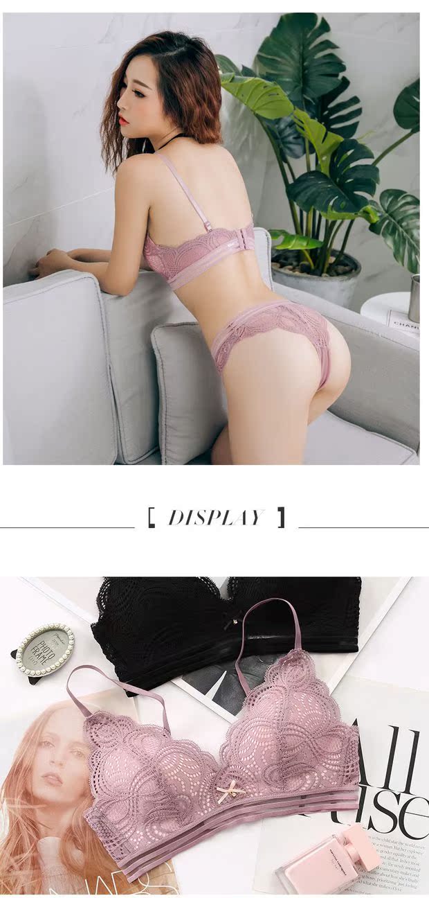 Áo ngực đẹp lưng tụ tập không có vòng thép mỏng đồ lót cô gái gợi cảm ren trên chiếc áo ngực nhỏ mùa hè tam giác cúp ngực ao lot