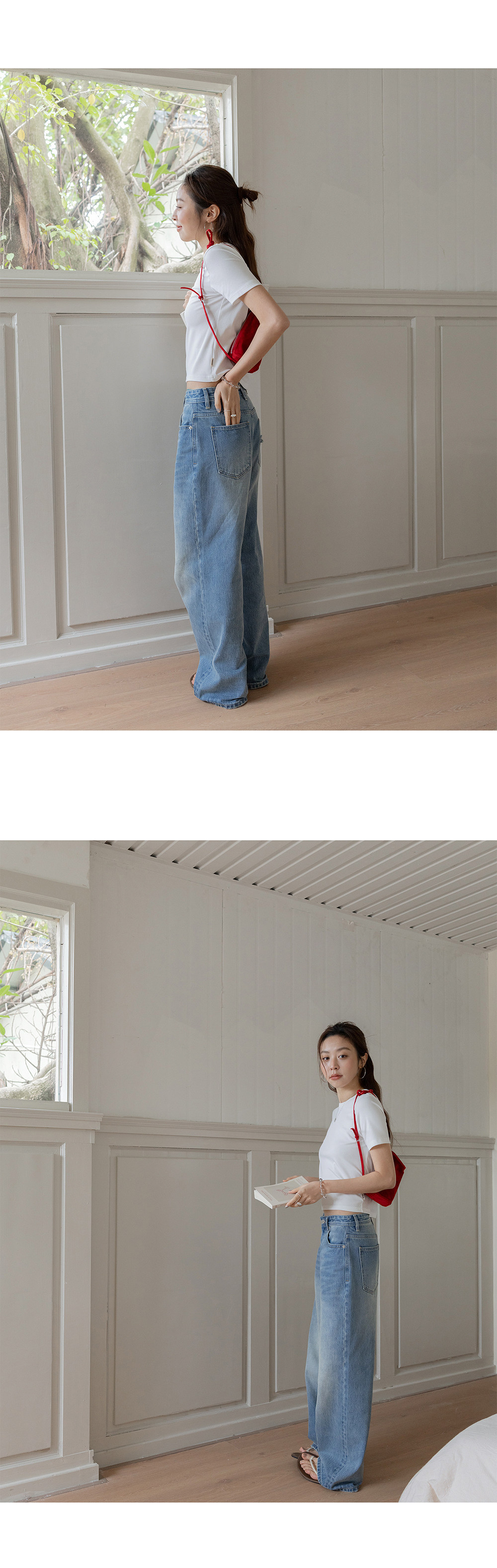 VNOOK женские джинсы прямого кроя со средней посадкой, весна-лето 2026, стройнящие свободные повседневные брюки