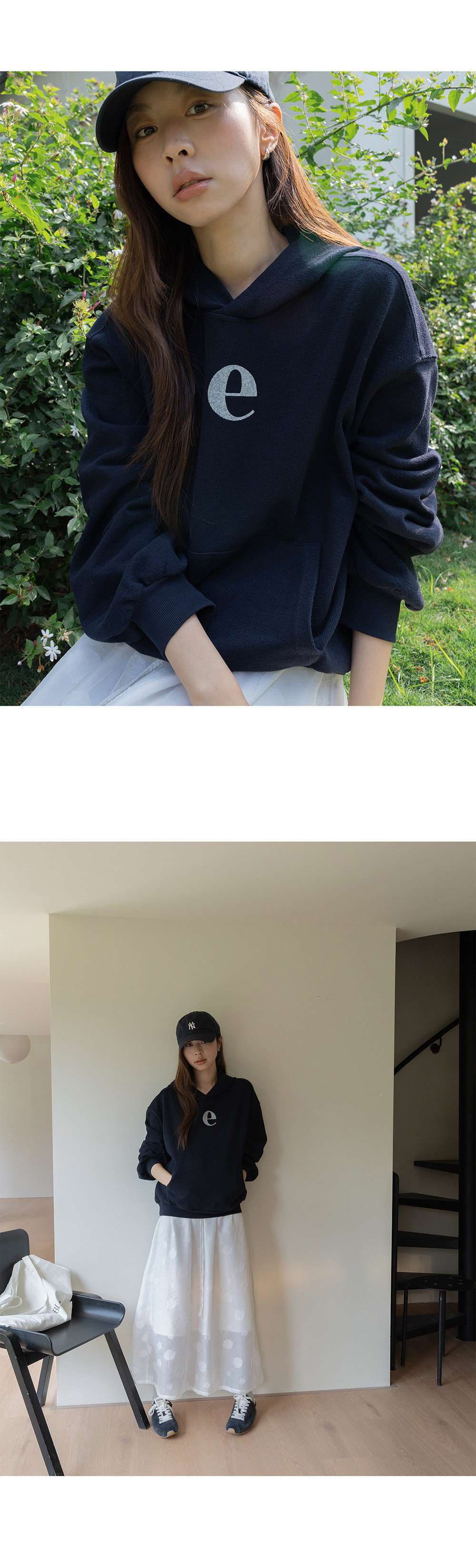 VNOOK вязаное хлопковое худи с принтом свободного кроя женское весна 2026 повседневная универсальная кофта