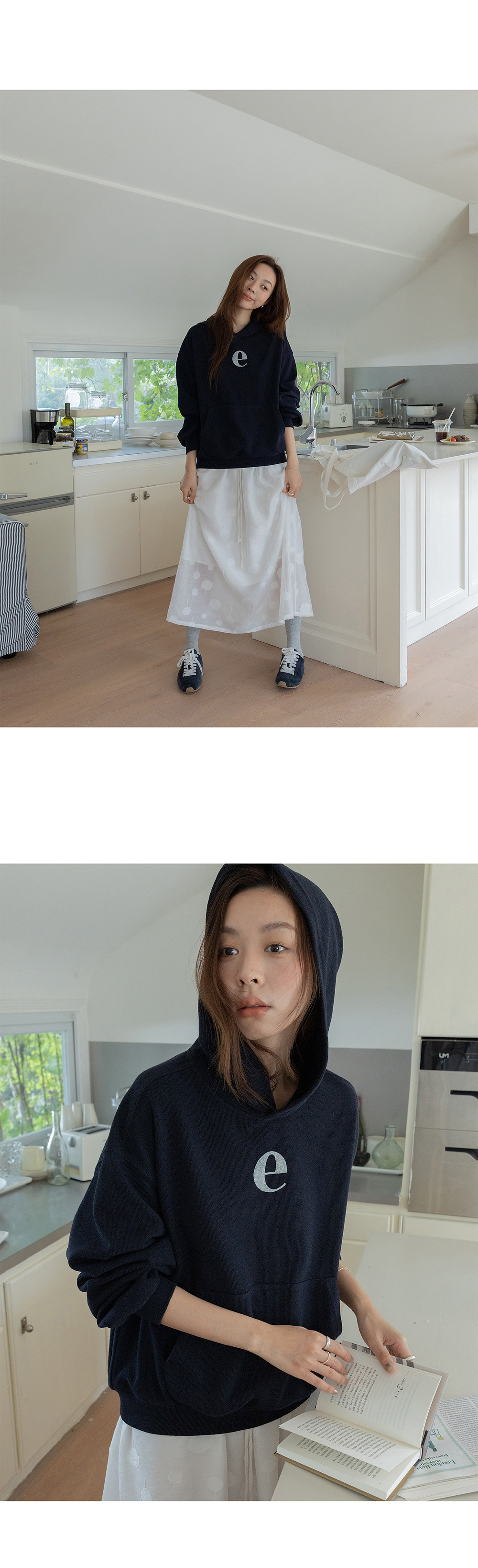 VNOOK вязаное хлопковое худи с принтом свободного кроя женское весна 2026 повседневная универсальная кофта