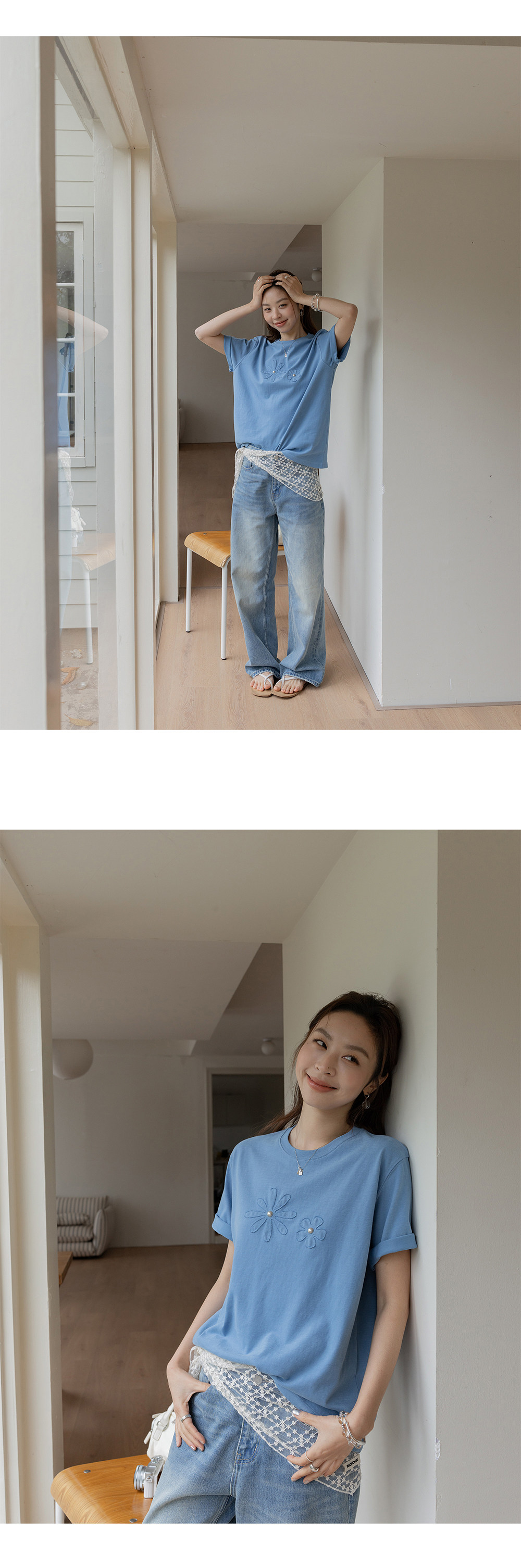 VNOOK женская футболка с круглым вырезом и аппликацией с вышивкой, новинка весна-лето 2026, трикотажная хлопковая свободная повседневная однотонная блузка с коротким рукавом