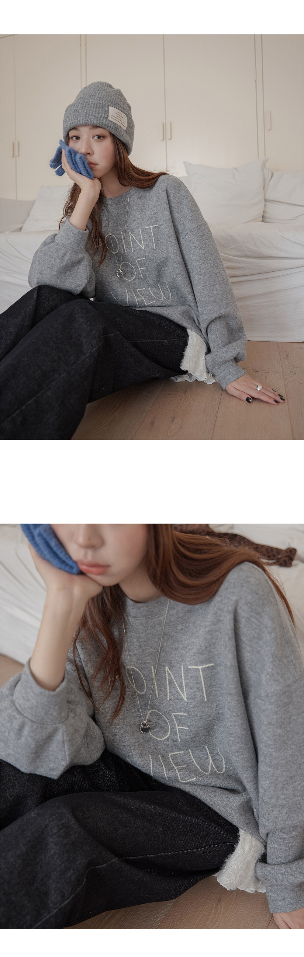 VNOOK толстовка с контрастной вышивкой букв женская зимняя утепленная свободная корейский стиль с капюшоном