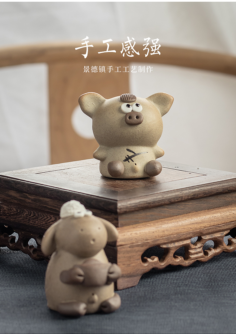 Chinese zodiac tea pet day game play jingdezhen ceramic tea tea tray was small place can be a creative hydraulic fortune