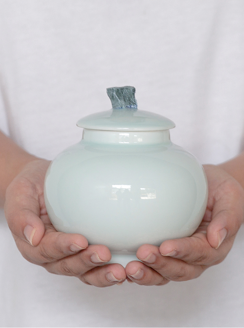 "Water music" days yi jingdezhen ceramic sealed as cans travel small portable moisture storage tanks with caddy fixings