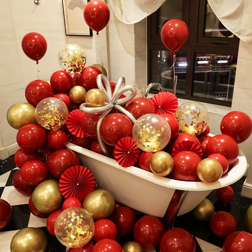 Интернет-знаменитости, гранатовый шар, свадебный зал, макет сцены, утолщенный двухслойный свадебный красный свадебный декор, принадлежности