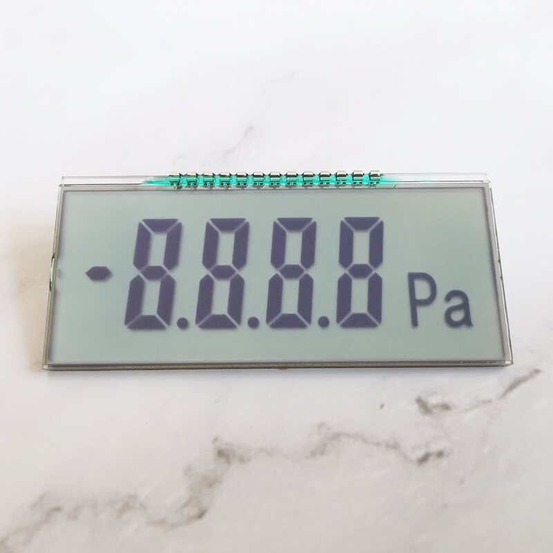 Wide viewing angle 4-digit 8-field LCD screen in-line FSTN segment code LCD screen pressure display QYF05408