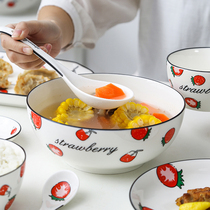 ins net red days style 7 8 inches noodles bowl sea bowl ceramic soup bowl big number home large bowl Blister Noodle Bowl single