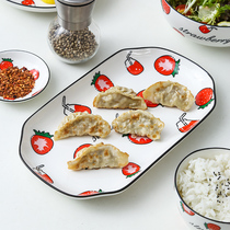 Net red ins fruit cutlery ceramic fish dishes Home Ideas large rectangular fish dishes Steamed Fish Microwave Dishes