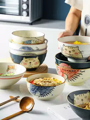 Japanese-style ceramic ramen bowl home large sea bowl soup bowl single creative instant noodles noodles noodles with rice bucket Rice Bowl