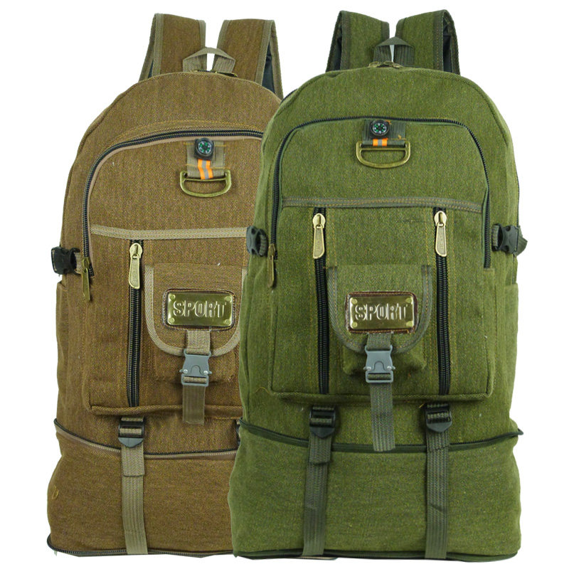 50 Litres Large Capacity Canvas Double Shoulder Bag for men and women Travel Shoulder Bag Mountaineering Bag Outdoor Tourist Luggage Bag Expandable