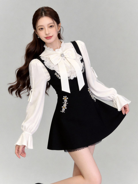 Women's Spring 2026 New Trendy High-End Suspender Dress Set, Elegant and Stylish Korean Style Complete Ootd Outfit