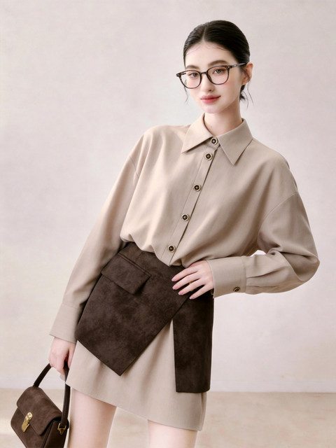 High-End Unique and Beautiful Dress with a Turn-Down Collar and Cinched Waist, Shirt-Style Dress for Commuting, 2026 Summer Dress with a Premium Texture