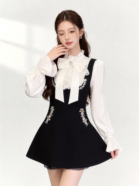 Women's Spring 2026 New Trendy High-End Suspender Dress Set, Elegant and Stylish Korean Style Complete Ootd Outfit