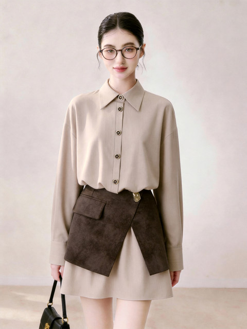 High-End Unique and Beautiful Dress with a Turn-Down Collar and Cinched Waist, Shirt-Style Dress for Commuting, 2026 Summer Dress with a Premium Texture