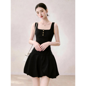 Super Stylish and Stunning Dress, Black Sleeveless, Waist-Cinching, Slim-Fit, Perfect for Petite Figures, Very Attractive Dress for Summer 2026
