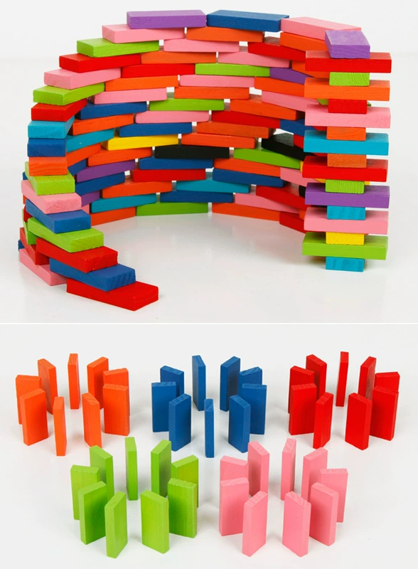 120 cái của cầu vồng dominoes khối gỗ trẻ em người lớn cha mẹ và con giáo dục sớm câu đố 456 năm tuổi đồ chơi nhỏ