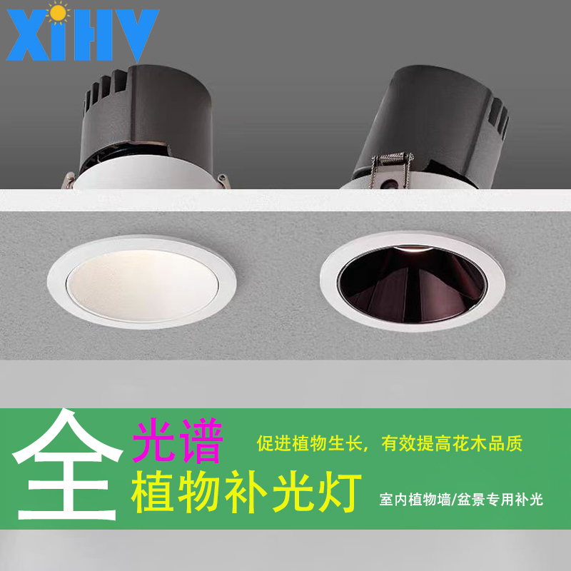 Full-Spectrum Plant Growth Supplementary Light, Embedded 75mm Opening, Imitates Sunlight, for Green Plants, Arborvitae, Landscape Rain Shower Tank
