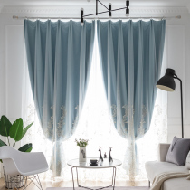 Curtain blackout pastoral embroidery bedroom living room modern Nordic simple light luxury high-end hipster 2020 new cloth