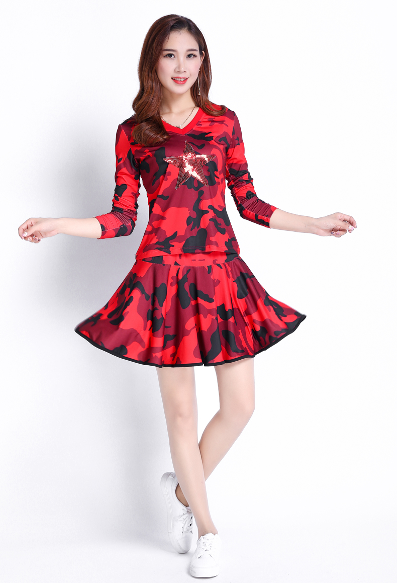 Mùa xuân 2019 mới thủy thủ khiêu vũ trang phục nhảy vuông phù hợp với trang phục nữ trung niên biểu diễn trang phục váy - Khiêu vũ / Thể dục nhịp điệu / Thể dục dụng cụ mua giày khiêu vũ