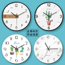 Fresh and fashionable modern simple clock living room wall clock creative Nordic silent personality bedroom home time clock