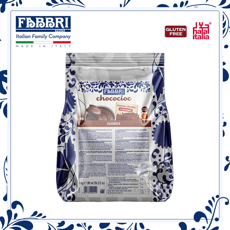 Fabbri Classic Hot Chocolate Powder Cocoa Drink Coffee Latte Milk Tea Mocha Ingredients 1kg