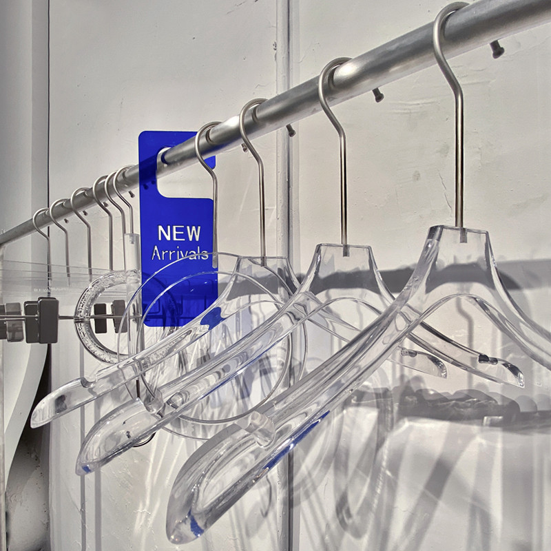 Acrylic Hanger Anti Slip Free transparent crystal Clothes hanging women's clothing Clothing Shop Special Hanger Upscale Pants Rack Custom