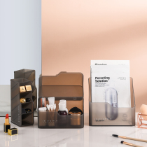 Mirror cabinet with lid anti-dust cosmetic containing box desktop skin care products mask box Small Dogmouth red shelve