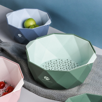 Double Layer Drain Basket Wash Vegetable Basin Kitchen Naughty Containing Basket Theiner Home Multifunction Small Large Size Plastic Fruit Tray