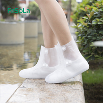 Outdoor Rain waterproof shoe cover adult male and female student rain overshoes transparent thick bottom wear-resistant rainproof anti-slip cover