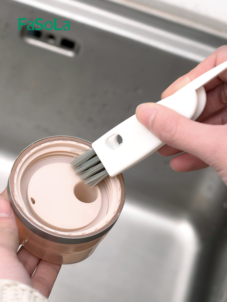 Japanese cup lid cleaning brush Kitchen spout lid brush Cup brush Bottle seal lid Small brush lid crevice brush