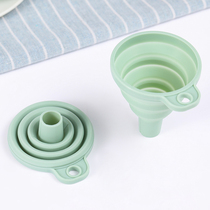 Silicone Folded Telescopic Funnel Kitchen with Small-caliber Wine Drain for Domestic Feeding Dispensing Mini-Tapered Oil Spill Bucket