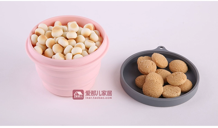 Nhật Bản du lịch gấp silicone bát du lịch xách tay kính thiên văn ăn liền bát có nắp trẻ em ra ngoài ăn trưa dã ngoại hộp - Hộp cơm điện sưởi ấm