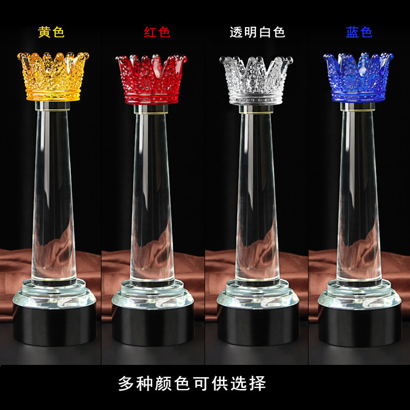 Custom Trophies Crystal Creative Set For Medals Making Crown Kings Glory Lettering Trophy
