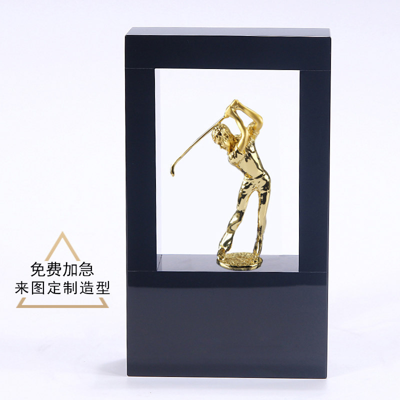 Black Crystal Trophy Metal Man Golden Golf Tournament Hole in One Monument Champion Honor Souvenir - Taobao