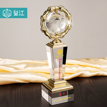 Huangjiang crystal trophy customized atmosphere basketball Commemorative Cup lettering honor tattoo creative metal Medal