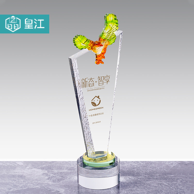 Crystal Trophy Custom Glazed Trophy Making Honorary Card Communist Party Awards Volleyball Golf Old Eagle Upscale