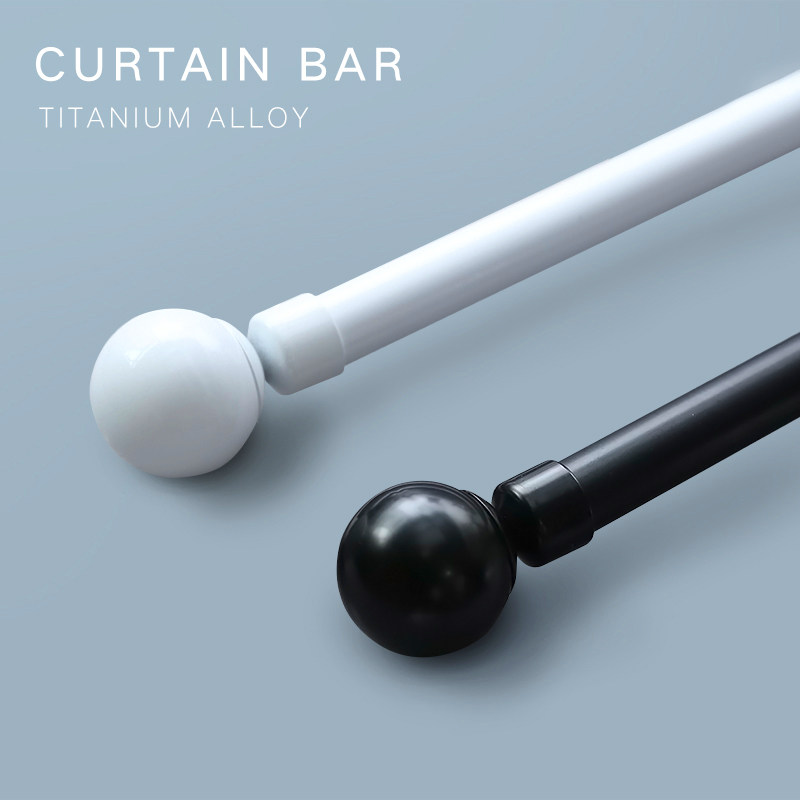 Roman pole single pole double pole curtain rod perforated bracket black and white solid color New Product modern simple style mute