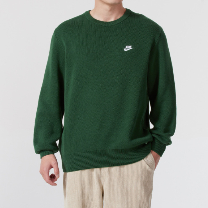 Nike Men's Sweater Spring and Autumn Sports Casual Knit Crew Neck Pullover Loose Long Sleeve Top Fq2913 Nike Men's Sweater Spring and Autumn Sports Casual Knit Crew Neck Pullover Loose Long Sleeve Top Fq2913