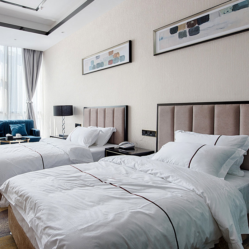 Hotel furniture bed standard room full set hotel double bed apartment homestay single room special hotel bed factory customization