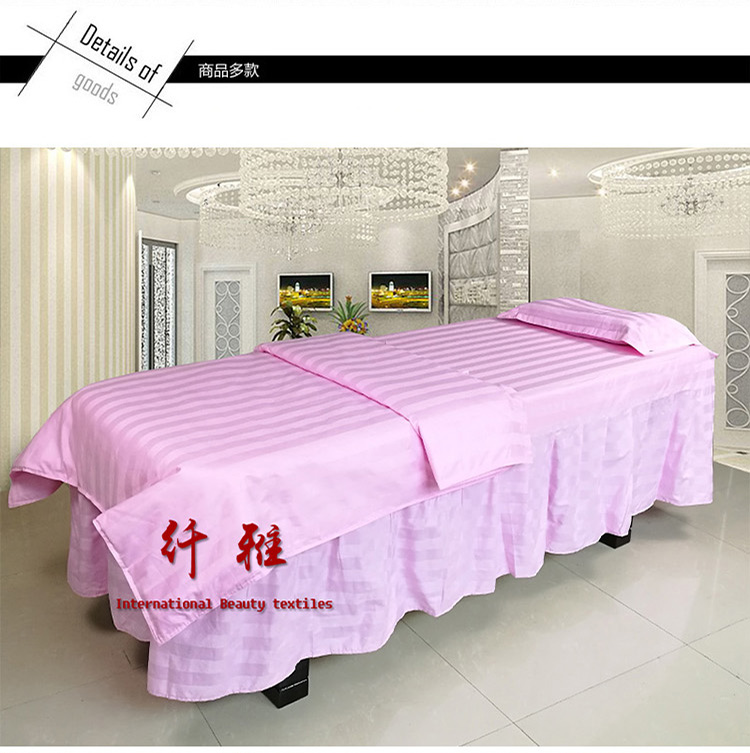 Massage massage điều trị làm đẹp trải giường bốn bộ bông đơn giản satin mã hóa tấm ga trải giường tùy chỉnh các mẫu ga giường spa
