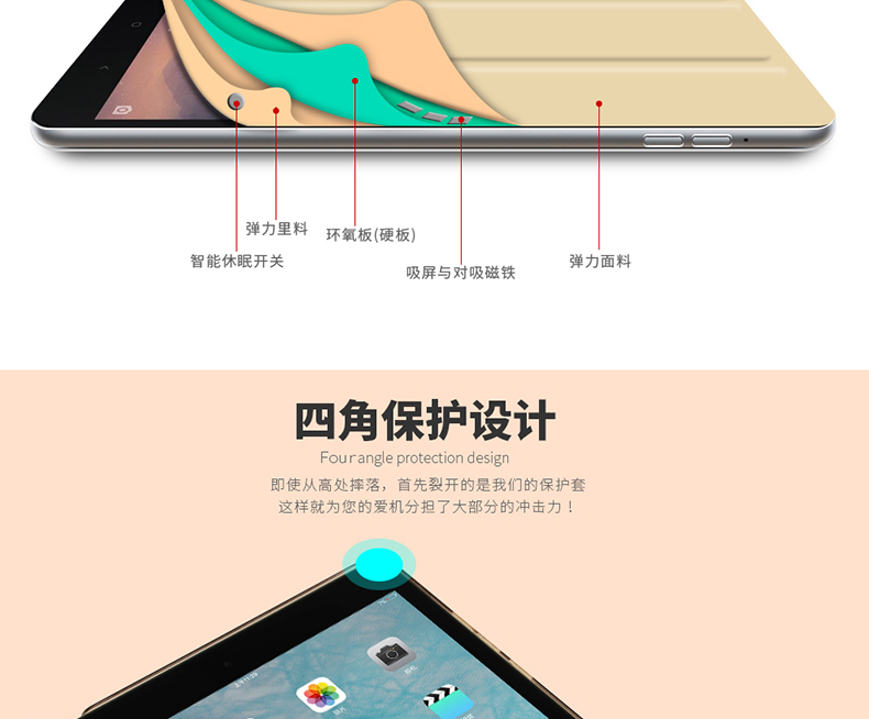 Kenke Apple iPad Pro9.7 Cover Silicone Soft Edge Tablet ipadpro9.7 Vỏ chống rơi Han - Phụ kiện máy tính bảng bàn phím ipad pro 10.5