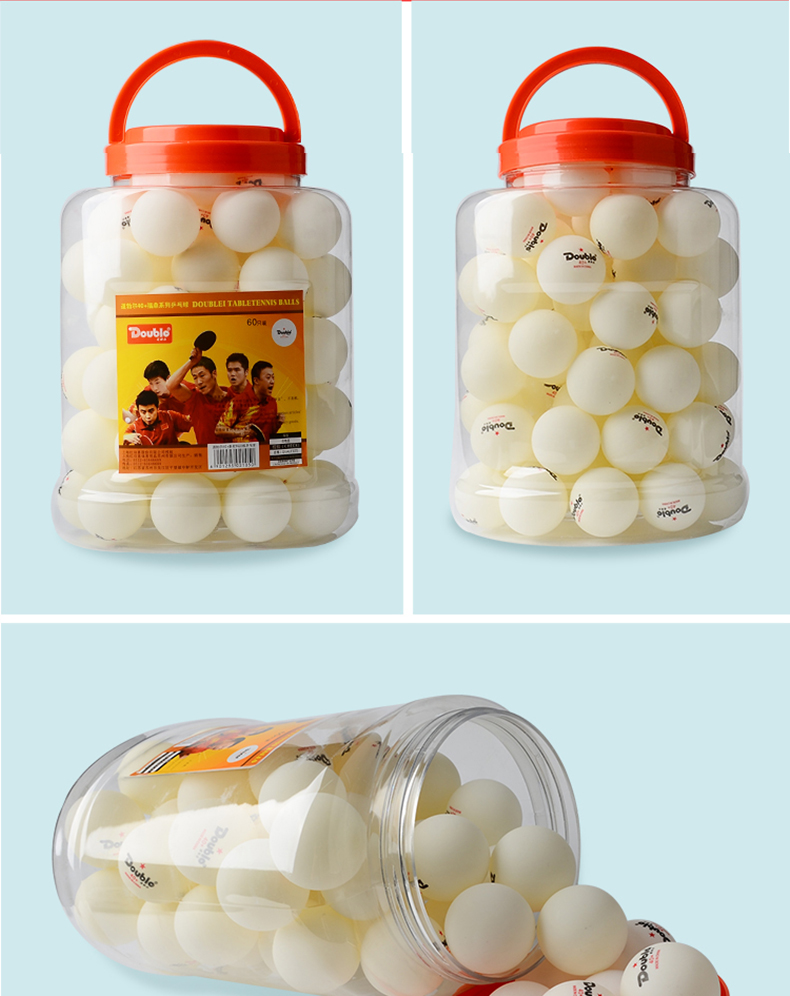 Hạnh phúc gấp đôi Bóng bàn Dobble Một sao Vật liệu mới 40+ Bóng nhựa liền mạch 60 Gói Hai sao 40MM với đường may bán bàn bóng bàn