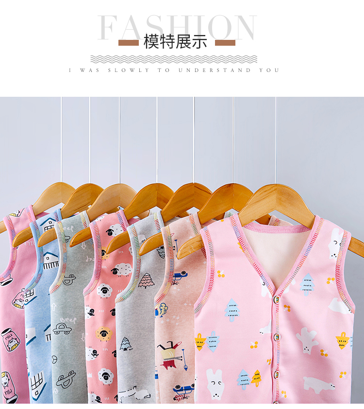 Trẻ em cộng với vest vest mặc áo len trùm đầu nam và nữ bé cotton mùa thu và mùa đông mặc ấm áp áo vest quần áo cho bé