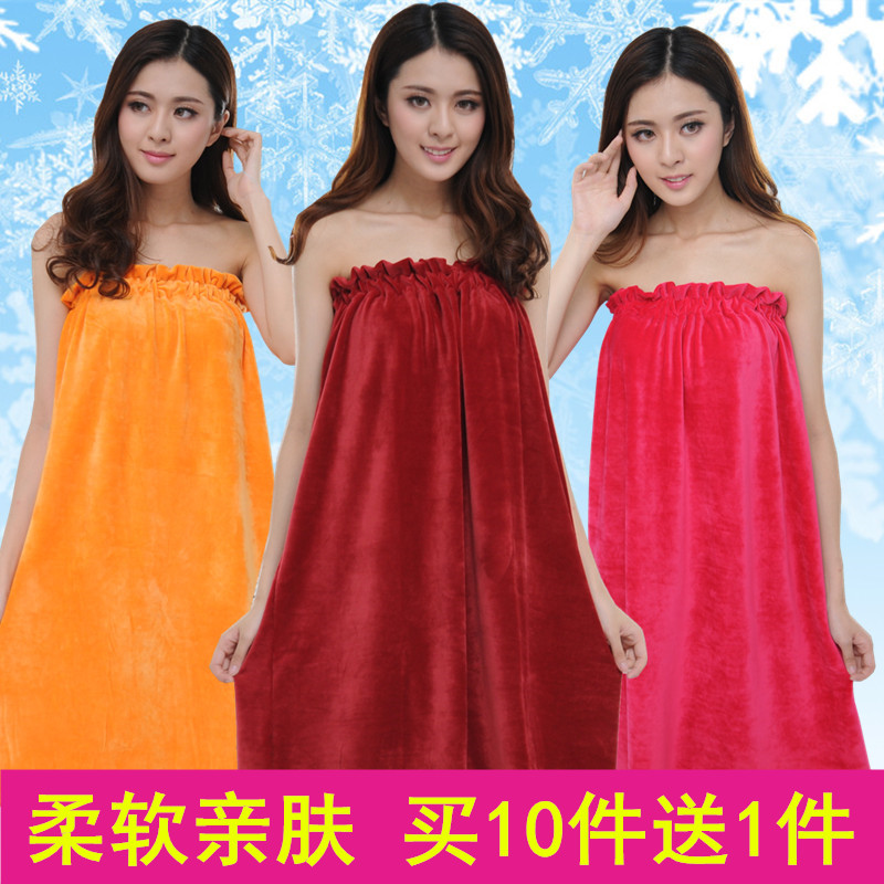 Beauty salon dedicated tube top bath skirt bathrobe bath towel customer ladies style sweat steaming suit wrap chest winter pajamas