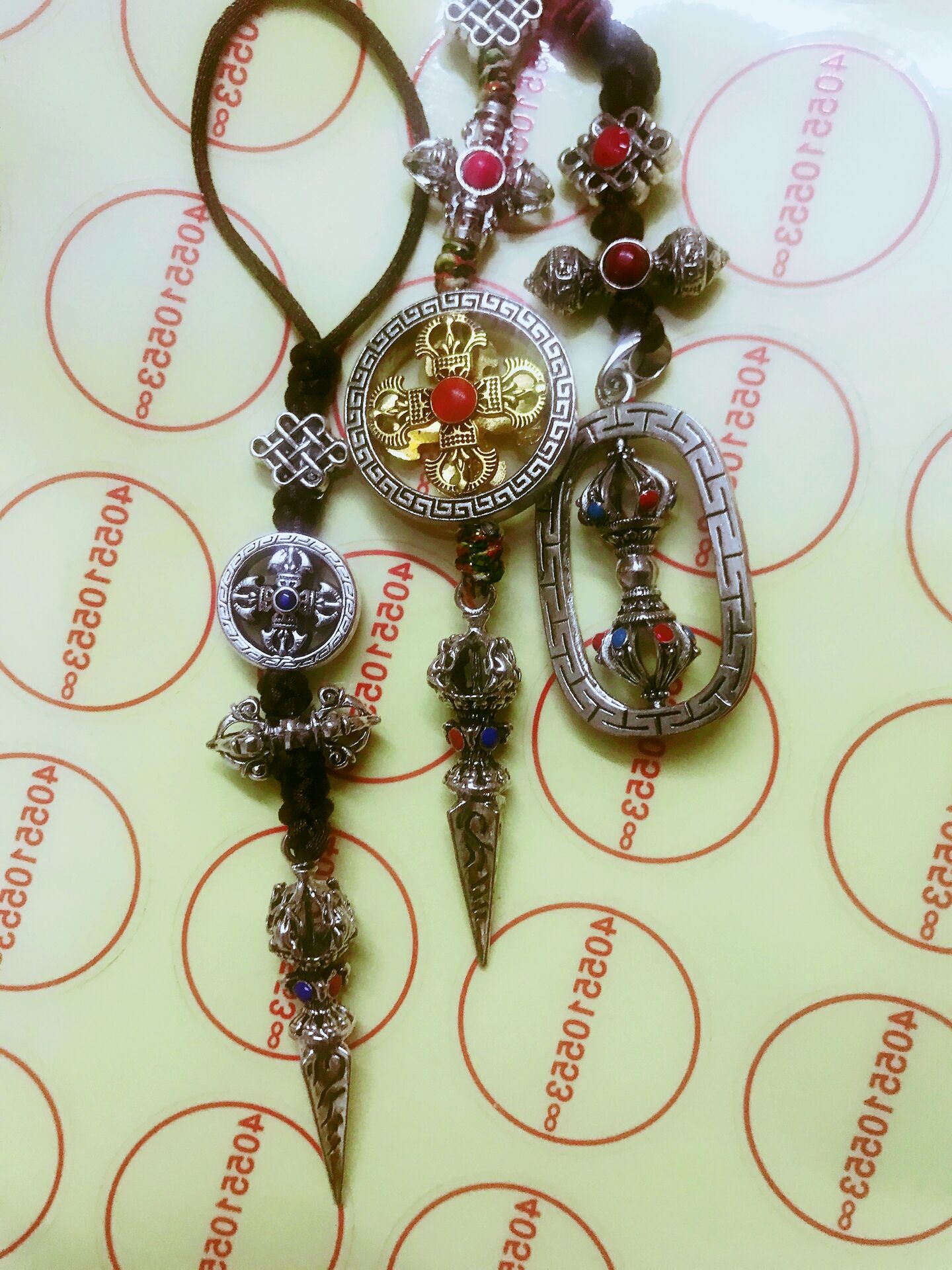 Tantric auspicious knot cross vajra artifact descending magic pestle pixie transfer pendant