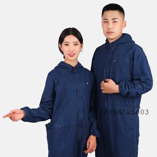 Джинсовый хлопковый тонкий дышащий комплект для работы подходит для мужчин и женщин, летний баллончик с краской