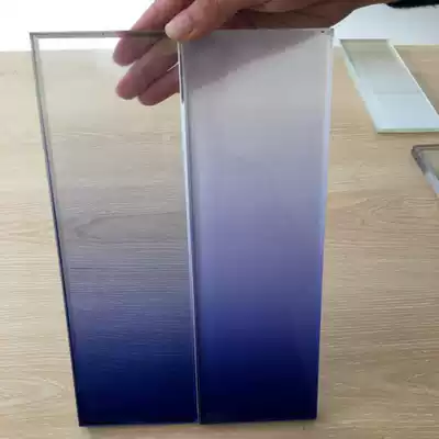 Factory mass production of 5-19MM tempered glass gradient two-color art glass fine grinding edge professional customization